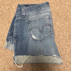Distressed Denim Jean Shorts